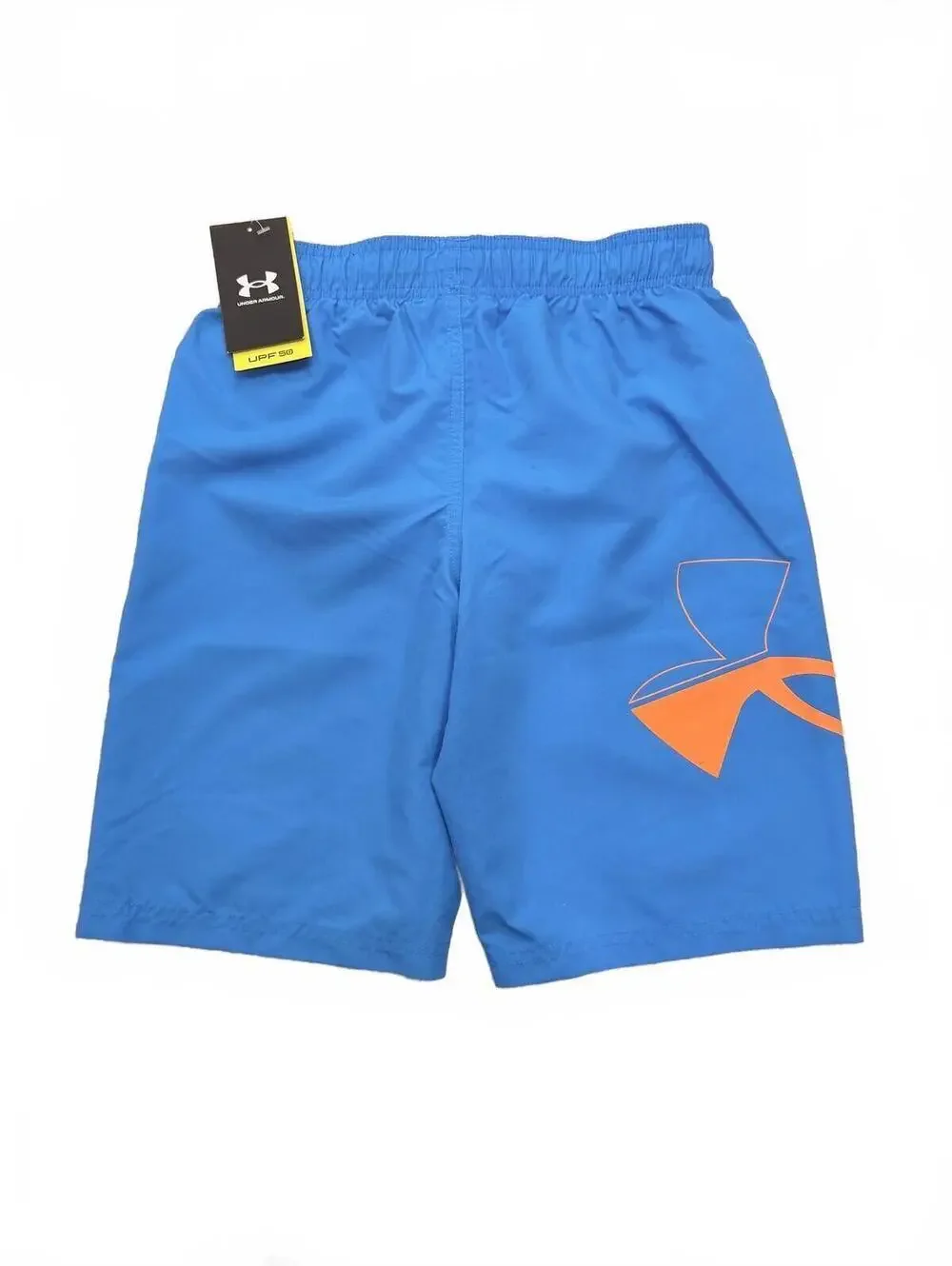 NEW Under Armour‎ Boys Swim Trunks Blue Orange Mesh Lined Board Shorts Large